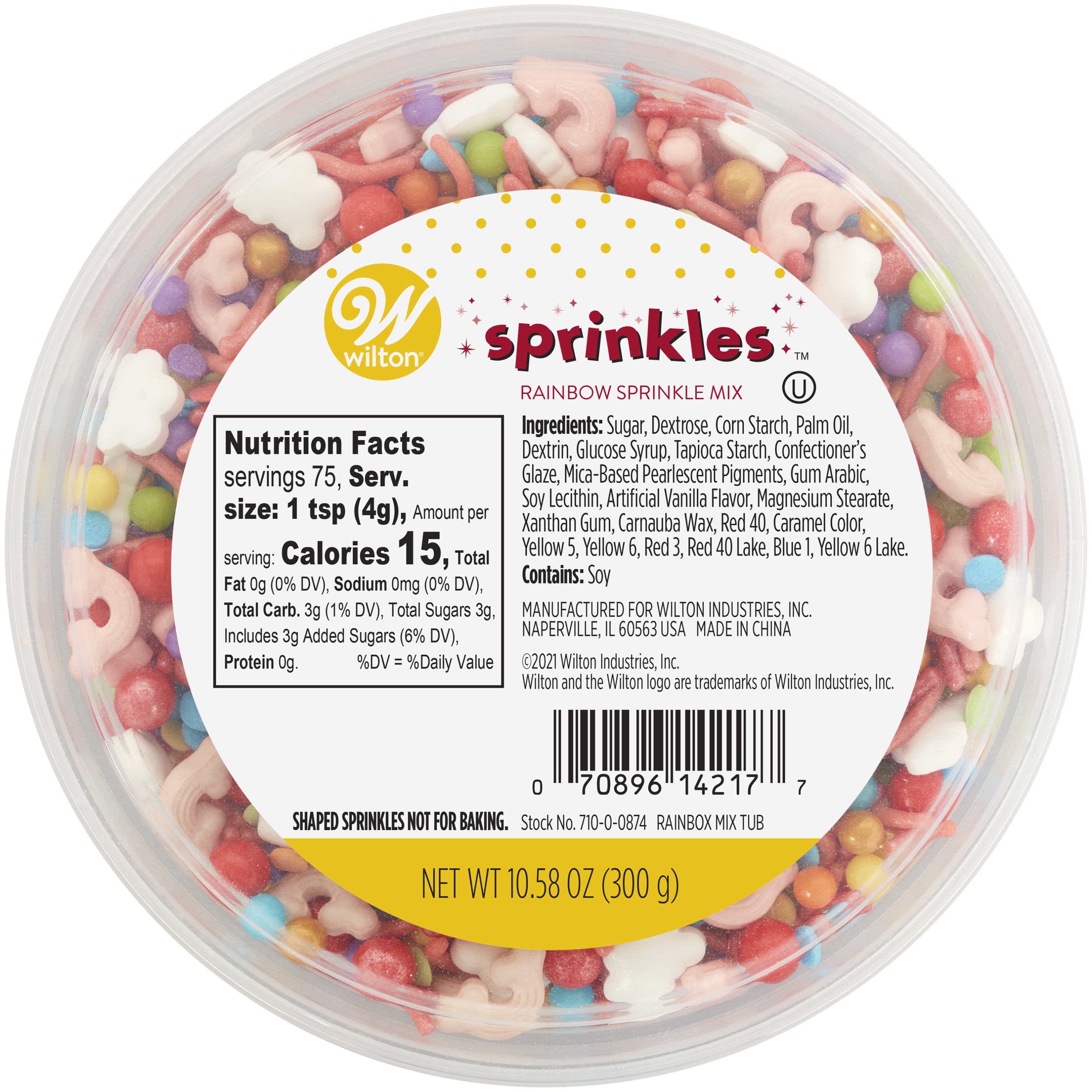 Wilton Rainbow Basics Sprinkles Mix with Turning Lid: 5.92-Ounce