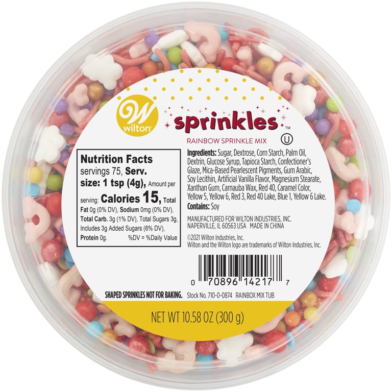 Wilton Rainbow Medley Sprinkles Mix with Turning Lid: 6.5-Ounce