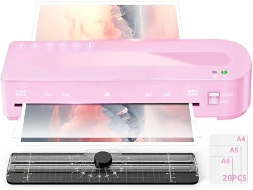 Laminator Machine with 20 Laminating Sheets, A4 Laminators Hot & Cold withTrimmer, 9 Inch Laminating Machine for Office, School, Business and Home