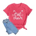 thumbnail image 1 of LUOGENLI T-shirts pour Femmes T-shirts pour Femmes T-Shirt à Col Rond d'Été à Imprimé Chat Coloré en Coton à Manches Courtes Haut T-Shirt T-shirts pour Femmes T-Shirt Graphique T-Shirt Amusant Vêtements d'Été S, 1 of 2