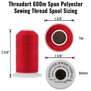 خيط خياطة متعدد الأغراض من البوليستر من Threadart - 600 متر - 50S/3 - أسود - رقم 102
