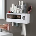 thumbnail image 2 of Juego de soporte para cepillos de dientes Vaso para gárgaras sin orificios Vaso para cepillado Inodoro montado en la pared Caja de almacenamiento montada en la pared Cilindro dental, 2 of 5