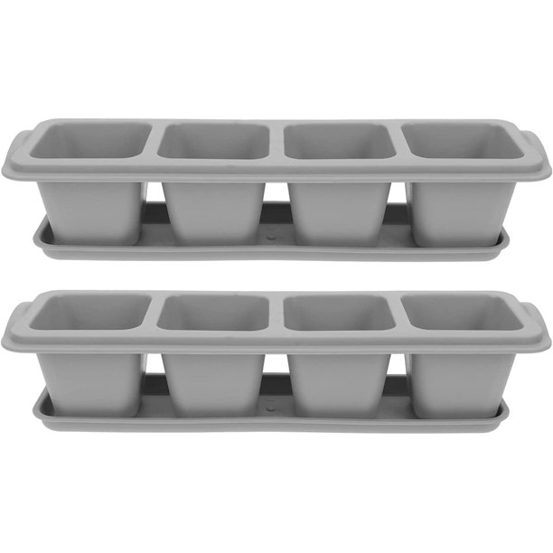 2 uds bandejas plántulas bandeja 4 compartimentos plantas