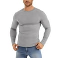 thumbnail image 2 of zbxnLI Men's Long Sleeve Shirts Slim Casual T-Shirts Crewneck Plain Basic Tees Workout Muscle Shirts, 2 of 5