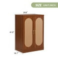 thumbnail image 4 of 41.9" Home Bar Cabinet, Industrial Walnut Rattan Door Fold Out Bar Cabinet with Storage Bar Table, 4 of 6