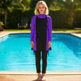 thumbnail image 4 of Maillot de Bain 2 Pcs Fille Maillot de Bain UPF 50+ Maillot Dermoprotecteur à Manches Longues Robe de Bain une Pièce et Pantalon de Bain Maillot de Plage, 4 of 5