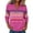 Hot Pink#womens rainbow striped sweatshirt, variant on Womens Rainbow Striped Sweatshirt Half Zipper Long Sleeve Pullover Tops Fall Winter Stand Collar Colorful Sweat Shirts Hot Pink,XL