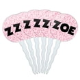 thumbnail image 1 of Zoe Cupcake Picks Toppers - Set of 6 - Pink Speckles, 1 of 1