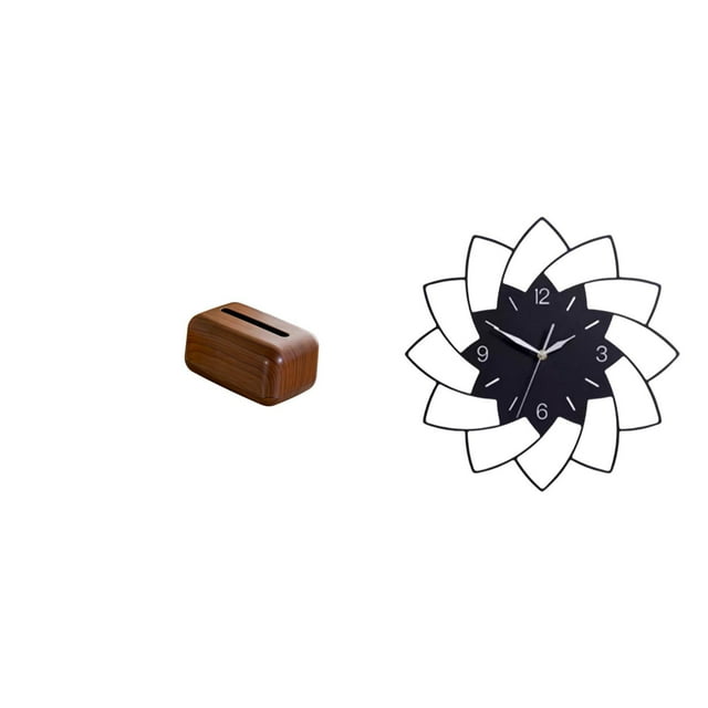 porta pañuelos de papel,Funda de polipropileno para caja de pañuelos desechables para sala de estar y cocina,Reloj de pared grande,Reloj de pared acrílico silencioso,sin tictac,Reloj de
