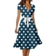 thumbnail image 1 of Puntoco Vestido De Manga Corta Con Cuello En V, Vestido Sexy Con Estampado De Lunares Y Manga Corta Con Cuello En V Para Mujer Verde S, 1 of 4