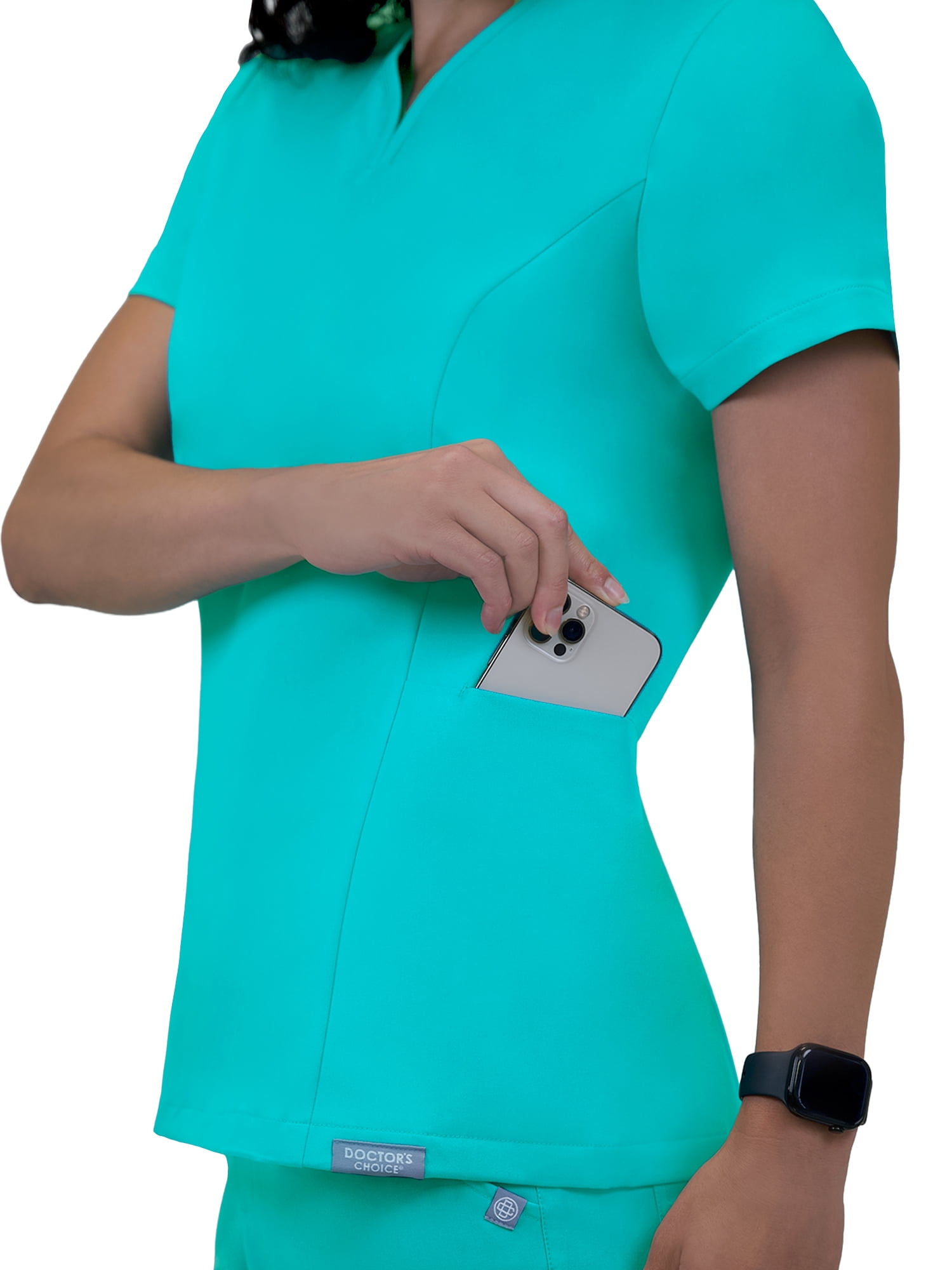 Doctor's Choice Elite-Rx Antimicrobial Fluid-Resistant Women's Scrub Top, 2 Pockets, Sizes S - XXXL
