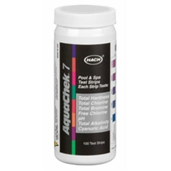 ETS Hach  AquaCheck 7-in-1 Test Strip Total Chlorine &amp; Bromine, Silver, 100 Count