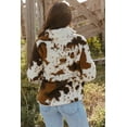 thumbnail image 1 of ABPHQTO Sudadera de mujer en felpa con estampado de vaca y cuello con cremallera, 1 of 5