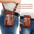 thumbnail image 6 of Leather Cell Phone Wallet  Holster, Bum Pack Pouch Belt Pouch Bolso para Hombre Crossbody Bag for Men with Card Slots Compatible with  (Brown), 6 of 6