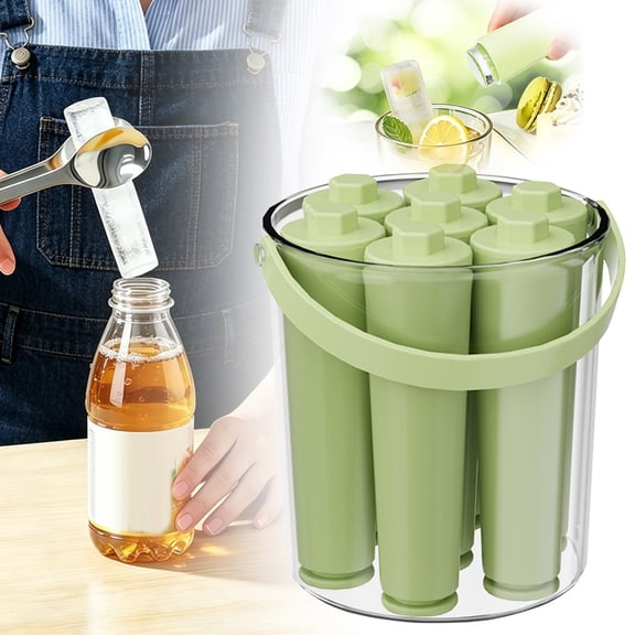 olkpmnmk Silicone Ice Cube Trays, Long Ice Stick Mold for Water Bottles, Easy Release, Dustproof, Reusable Long Ice Cube Sticks for DIY Whiskey Cocktail Coffee Beverages, 3.9x3.5 Inch