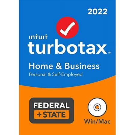 TurboTax: Home & Business 2022, (PC/MacOS Disc & Download) 1 User