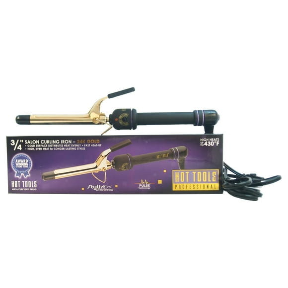 Professional Salon Curling Iron - Model # 1101CN - Gold/Black by Hot Tools for Unisex - 3/4 Inch Curling Iron