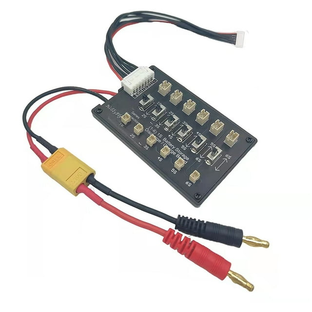 Cargadores de acumuladores Irfora Placa de recarga de la serie 1s Lipo/li-ion/LiHv/LifeBattery con Cable de equilibrio de silicona 6s y conector Banana de 4,0mm a Cable macho XT60 Irfora Cargadores de acumuladores