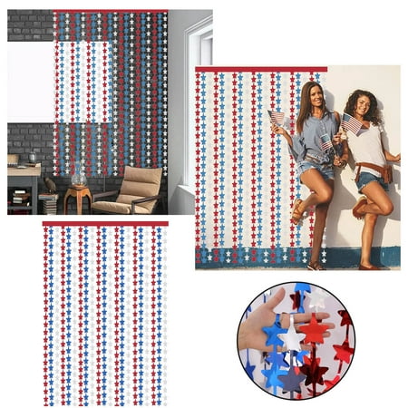 

Guibest Independence Day Decorations 2M Star Rain Silk Curtain Party Decoration Red Blue Silver Five Pointed Star Rain Silk Event Tablecloth Tropical Party Decorations Party for Kids 8-12 Bulk Event
