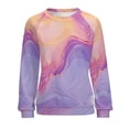 thumbnail image 7 of Colorful Marble Pattern Womens Casual Crewneck Sweatshirt Long Sleeve Tops Cute Pullover Loose Fit, 7 of 7