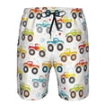 thumbnail image 4 of Kdxio Cartoon Monster Trucks Pattern Mens Casual Shorts - Drawstring Summer Beach Sports Shorts for Men, 4 of 9