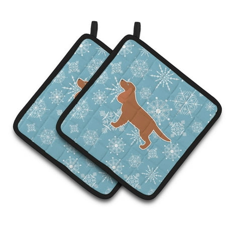 

Carolines Treasures BB3512PTHD Winter Snowflake English Cocker Spaniel Pair of Pot Holders 7.5HX7.5W multicolor