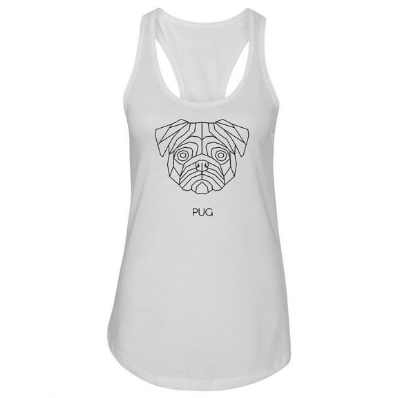 Polygonal Pug Sketch Tank Women -Image by Shutterstock, Female Small