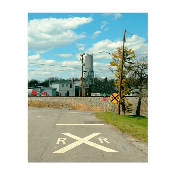 Railroad Crossing, Wytheville - Wytheville Virginia Photography Unframed Wall Art Print 8 x 10 inches