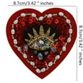 thumbnail image 4 of Beaded Milagro Heart Patches Flaming Sacred Heart Applique Mexican Folk Art Applique Decor Clothes Badges Sew on Patches Handmade DIY 2pieces, 4 of 4