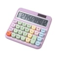 thumbnail image 1 of Calculadora de escritorio CUTICAT Calculadora mecánica de oficina con energía solar 12 dígitos color púrpura, 1 of 8