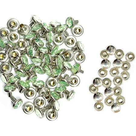 

Trimming Shop 8mm Mint Green Crystal Rivets Diamante Acrylic Rhinestone Studs with Pins for DIY Leathercrafts Clothing Decoration Arts & Crafts Projects Purses Embellishment 10pcs