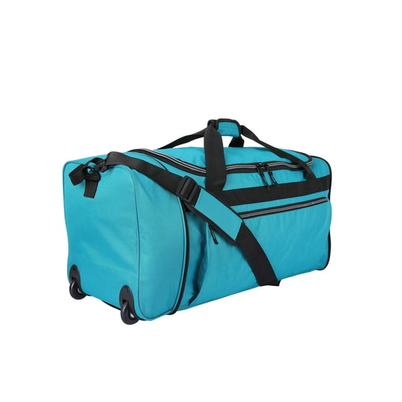 Protege 28-Inch Large Collapsible Rolling Duffel Bag in Teal Color