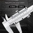 thumbnail image 4 of Riwesomey Calibrador Vernier de acero al carbono de 0-150mm/0-200mm, micrómetro de Metal, herramienta de medición de milímetros y pulgadas Medidores de medidas dimensionales 230 x 80 x 16 mm, 4 of 6
