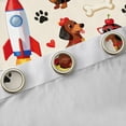 thumbnail image 4 of Homewish Kawaii Brown Dachshund Black Out Curtains for Kids, Summer Beach Party Curtains Pack of 2 (42x63 Each), Cartoon Rocket Bedroom Curtains, Living Room Curtains Decor, 4 of 6