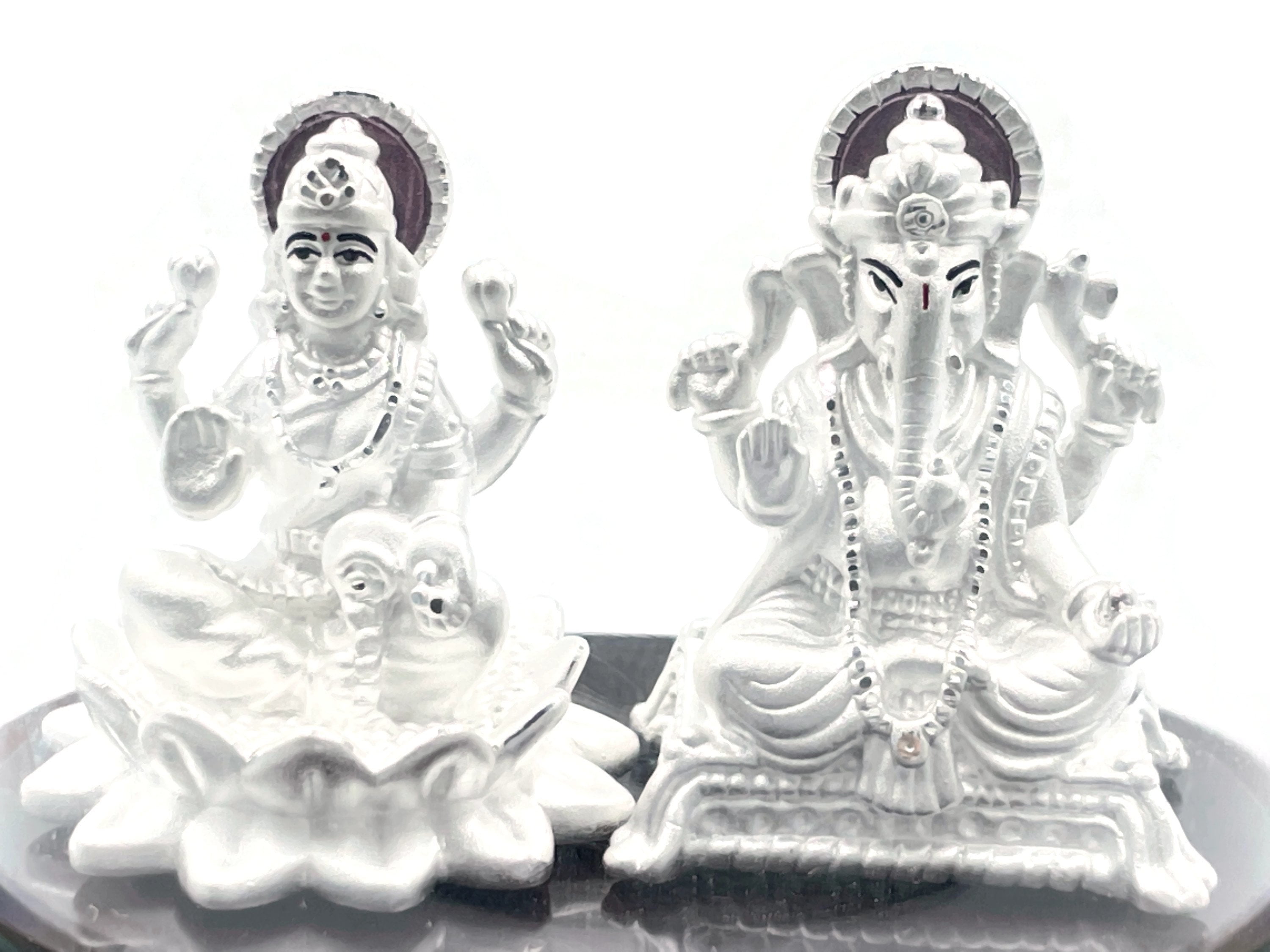 999 Pure Silver Ganesh Lakshmi Laxmi Idol Statue Murti Figurine 03 Walmart Com