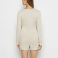 thumbnail image 3 of Placket Front Onesie in Cozy Light Oatmeal, 3 of 5