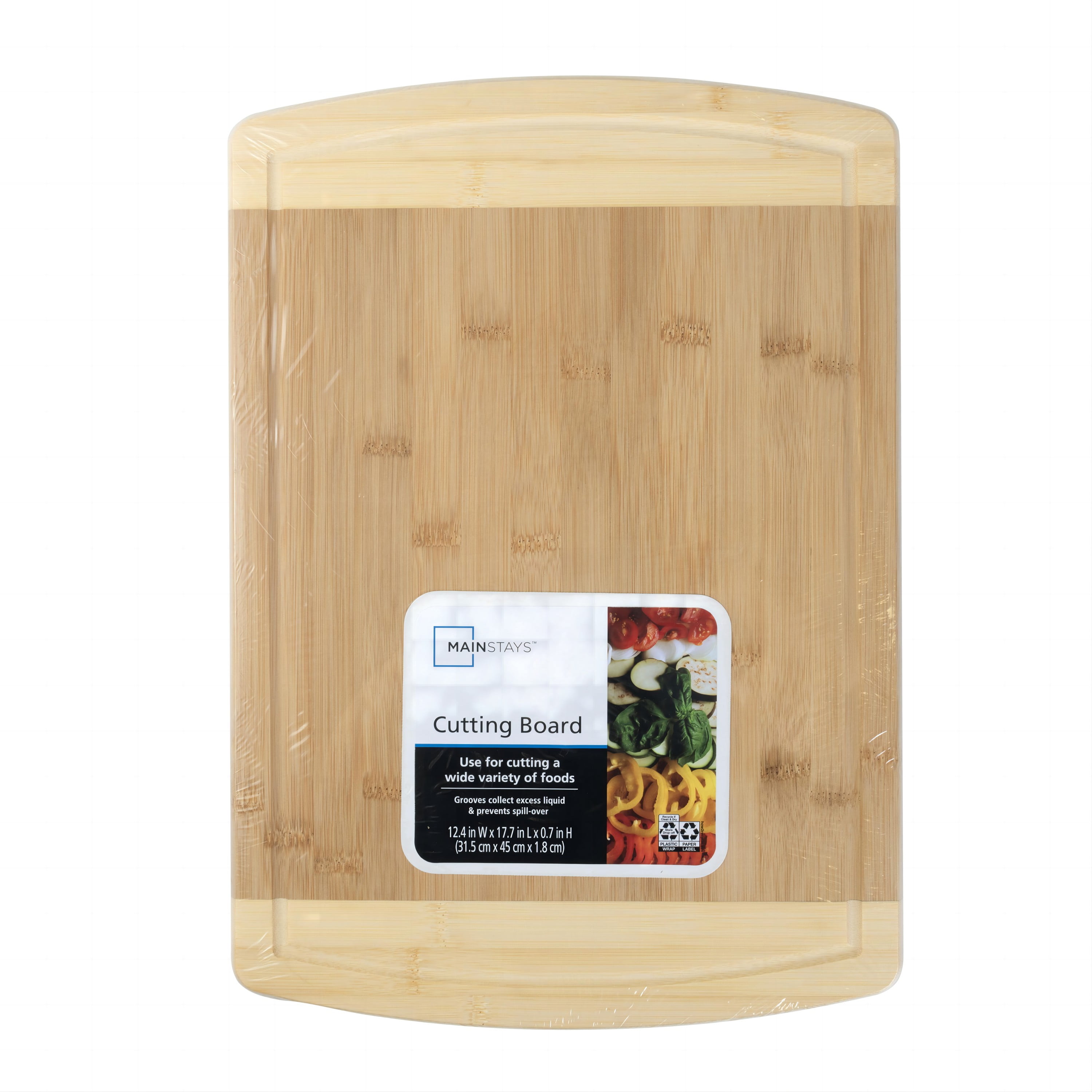 Mainstays Bamboo Juice Grooves 17.7" x 12.4" x 0.7" Cutting Board