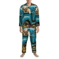 thumbnail image 3 of Balery Vintage Pickup Sunflower Dog Pijama para Hombre de Dos Piezas con Manga Larga, Conjunto de Dormir y Descanso Suave con Bolsillos-Large, 3 of 7