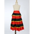 thumbnail image 3 of Sholeno Kids Girls Spanish Flamenco Bull Dance Skirt Belly Dance Costume Red Black Color Block Tiered Red 161-165, 3 of 7