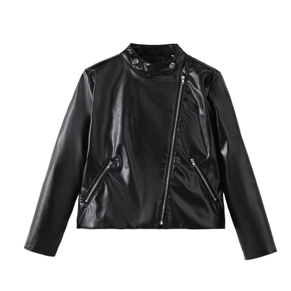 Tauxra Men's Solid Color Long Leather Jacket, Classic Biker Style Full Zipper Outerwear for Casual Wear, Durable and Warm Riding Jacket for Men