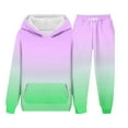 thumbnail image 6 of Mifsaly Kids Sweatsuit 2 Piece Gradient Boys Girls Matching Tracksuit Set Fashion Valentine Hoodie Teen Hooded Sweatshirt Running Daily Wide Leg Joggers with Pockets Spring Fall Unisex Tween Outfits, 6 of 6