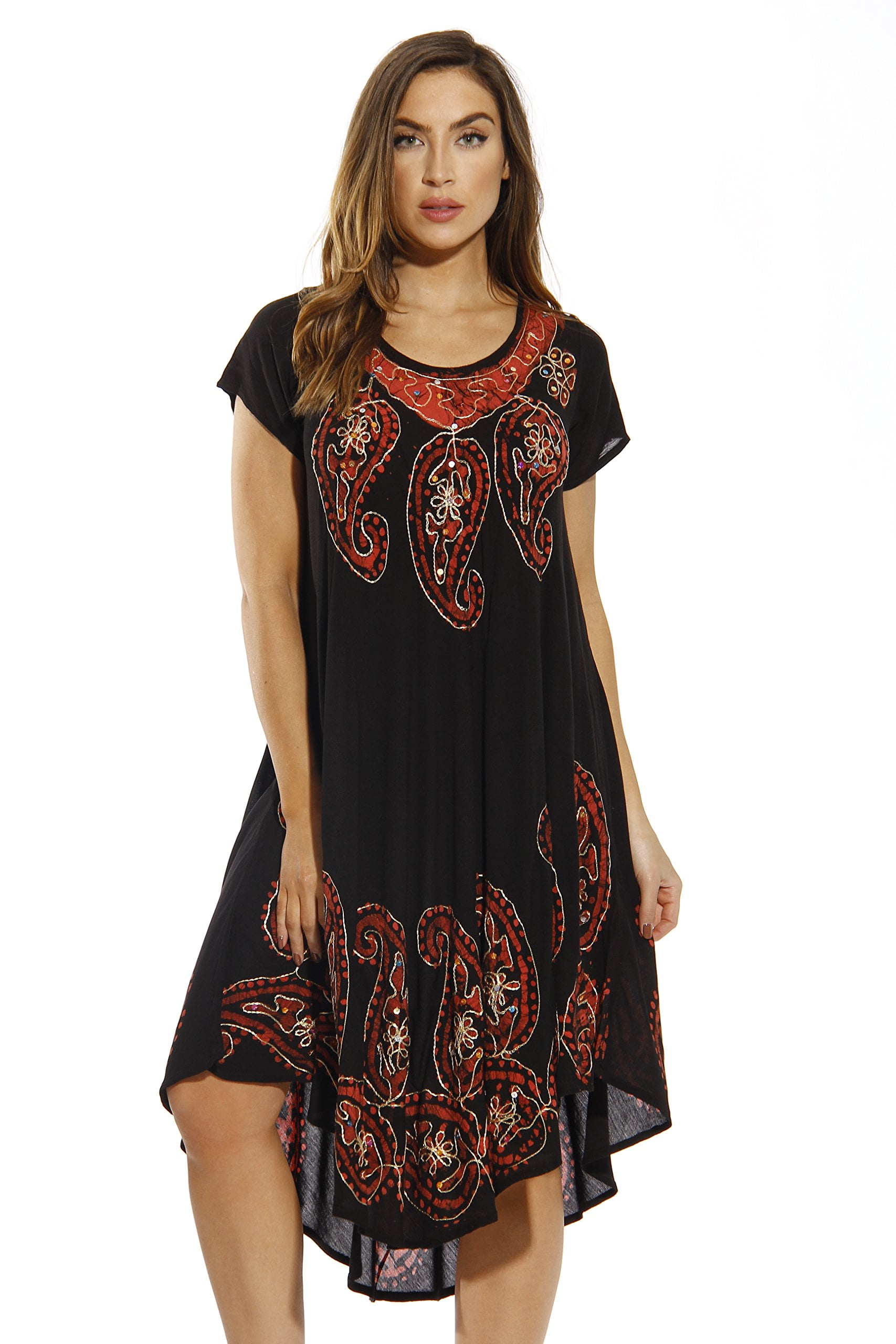 Riviera Sun Dress / Dresses for Women (Black / Red, 1X) - Walmart.com