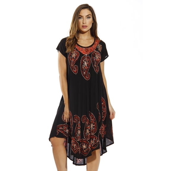 Riviera Sun Dress / Dresses for Women (Black / Red, 1X)