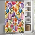 thumbnail image 6 of Easter Colorful Eggs Standard Shower Curtain Set, Waterproof Shower Curtains for Bathroom, Farmhouse Floral Polka Dot Washable Fabric Cloth Bath Curtain for Bathtub Decoration with Hooks 72x72 Inches, 6 of 9