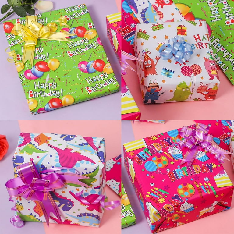 Central 23 Girls Birthday Wrapping Paper - Superhero Themed - Super Girl - 6 Sheets Gift Wrap - Baby Shower Wrapping Paper Girl - Comes with Stickers