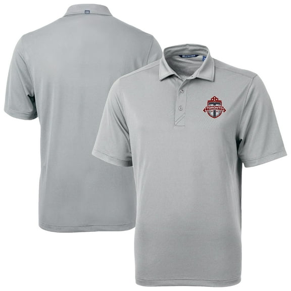 Men's-Cutter & Buck  Gray Toronto FC Big & Tall Virtue Eco Pique Recycled Polo