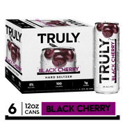 TRULY Hard Seltzer Black Cherry, 6pk, 12oz beer white cans, Gluten Free, Light