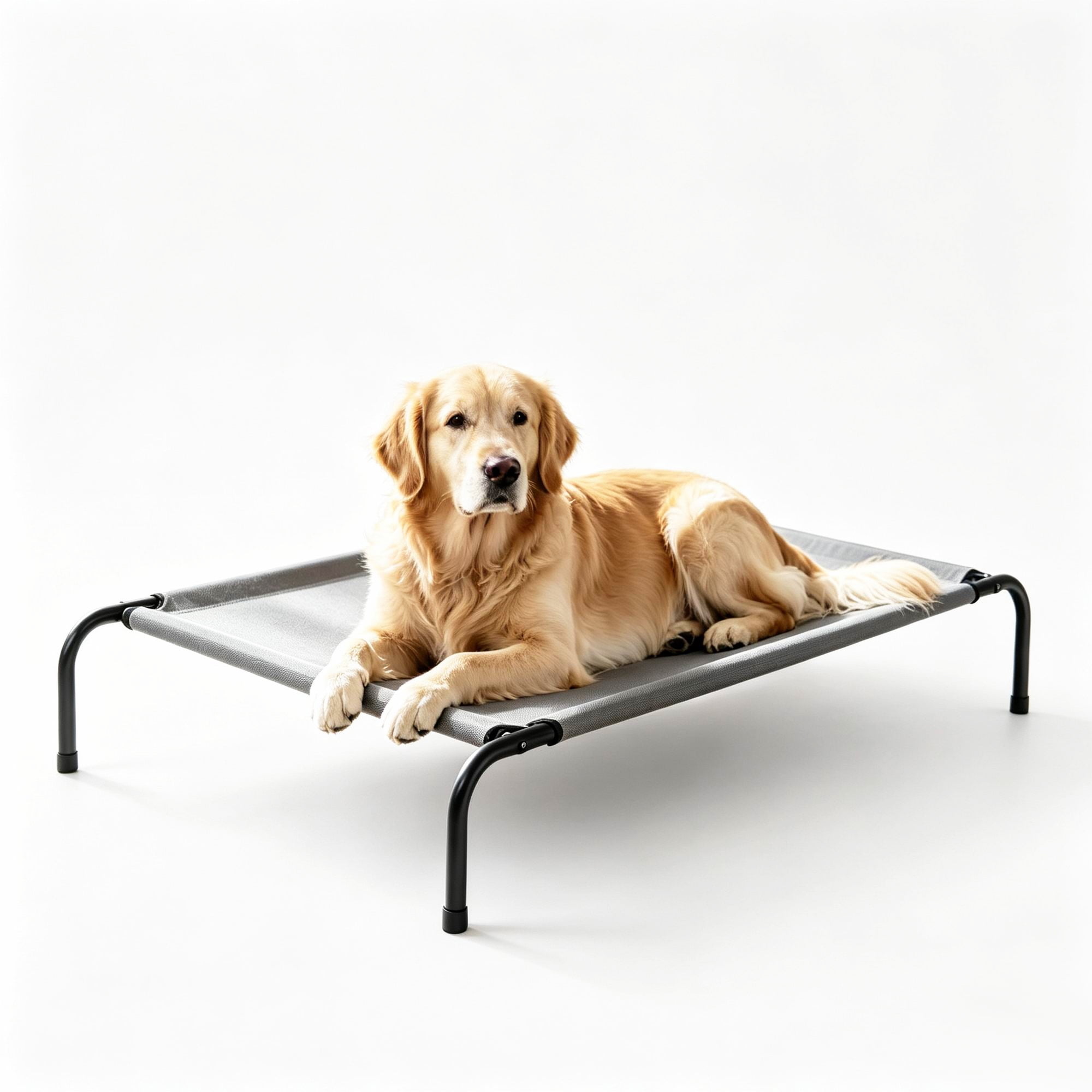 50x31x8" Large Loft Dog Bed, Outdoor Pet Bed, Durable Summer Breathable Mesh Frame, Easy To Clean, Light Grey