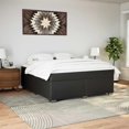 thumbnail image 1 of vidaXL Box Spring Bed with Mattress Black King Faux Leather, 1 of 5