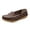 Brown, variant on Womens Loafers Round Toe Faux Leather Moccasin Toe Bean Sole Slip On Non Slip Walking Daily Casual Comfort Flat Shoes Orange Size US5.5
